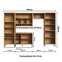 Ver imagem 4 de Armário de Cozinha com Balcão e Tampo 11 Portas 5 Gavetas Pérola 100% Mdf Vidro Reflecta Amêndoa/off