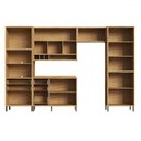 Ver imagem 3 de Armário de Cozinha com Balcão e Tampo 11 Portas 5 Gavetas Pérola 100% Mdf Vidro Reflecta Amêndoa/off