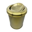 Ver imagem 2 de Kit Lixeira Dourada Aço Inox Basculante 5l e Escova Sanitária France Fineza