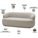 Ver imagem 4 de Sofá 3 Lugares Orgânico Sala de Estar Living 170cm Carmen F04 Veludo Bege - Lyam Decor