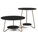 Ver imagem 1 de Conjunto 2 Mesa de Centro e Apoio Liz Sala Moderno - Preto