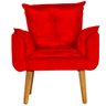 Kit 2 Poltronas para Sala Decorativa Opala Suede Vermelho Claro Lat Shop - 4