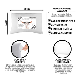 Kit 2 Travesseiros Cabra de Óculos Macio Confortável Antialérgico - 2