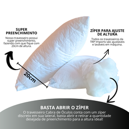 Kit 2 Travesseiros Cabra de Óculos Macio Confortável Antialérgico - 7