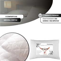 Kit 2 Travesseiros Cabra de Óculos Macio Confortável Antialérgico - 3