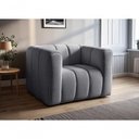 Ver imagem 3 de Poltrona Mona Linho Encosto Alto Espuma D28 Cinza 320 Bella Decor