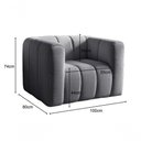 Ver imagem 2 de Poltrona Mona Linho Encosto Alto Espuma D28 Cinza 320 Bella Decor