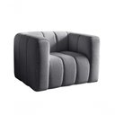 Ver imagem 1 de Poltrona Mona Linho Encosto Alto Espuma D28 Cinza 320 Bella Decor