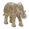 Escultura Elefante Decorativo em Resina Nas Dourado e Marrom 15,5cm - 1