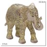 Escultura Elefante Decorativo em Resina Nas Dourado e Marrom 15,5cm - 3