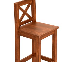 Banqueta Rústica Alta com Encosto Imbuia Charcharm Shop Jm - 3