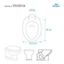 Ver imagem 5 de Assento Sanitário Laqueado Soft Close Victoria Cinza Quartzo (cinza Escuro) para Vaso Ideal
