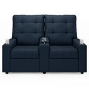 Ver imagem 1 de Poltrona do Papai Reclinável Mallie 2 Lugares Baú Usb Fh9 Veludo Azul - Mpozenato