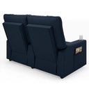 Ver imagem 7 de Poltrona do Papai Reclinável Mallie 2 Lugares Baú Usb Fh9 Veludo Azul - Mpozenato