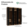 Guarda-roupa Casal 6 Portas Batentes Venus Madesa - 5