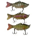 Ver imagem 1 de Isca Artificial 3 Peixes Articulado Pesca Realista Pescaria Fishing Pega Lambari Robalo Tainha Trair