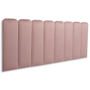 Cabeceira Queen Modulada Arredondada Cama Box Veludo Nude