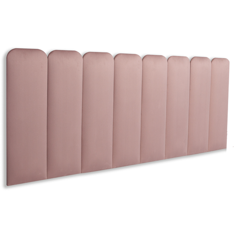 Cabeceira Queen Modulada Arredondada Cama Box Veludo Nude