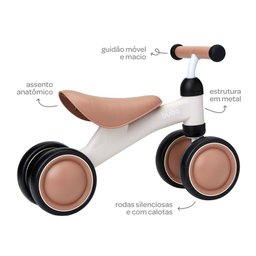 Bicicleta de Equilíbrio sem Pedal Andador Apoio Bege Buba - 2
