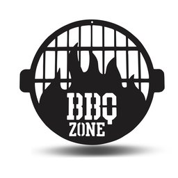 Placa Cantinho Do Churrasco Barbecue Em Mdf Redondo Gourmet - 1