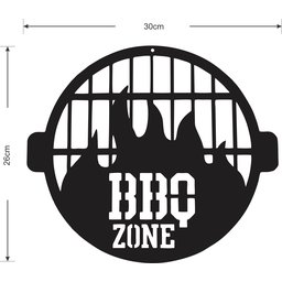 Placa Cantinho Do Churrasco Barbecue Em Mdf Redondo Gourmet - 3
