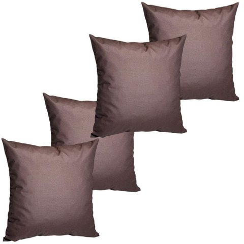 4 Almofadas Cheias para Sofá Decorativas Impermeáveis Grande Marrom