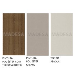 Conjunto Sala de Jantar Madesa Jaíne Mesa Tampo de Madeira com 6 Cadeiras Rustic/crema/pérola Cor:ru - 10
