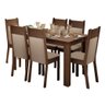 Conjunto Sala de Jantar Madesa Jaíne Mesa Tampo de Madeira com 6 Cadeiras Rustic/crema/pérola Cor:ru - 3