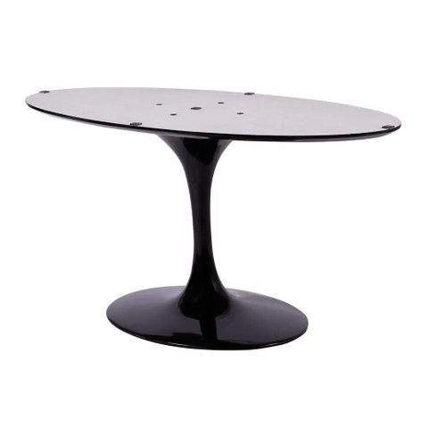 Base Mesa Saarinen Tulip Jantar Oval Pequena - Preta mgsaarinen