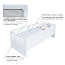 Ver imagem 4 de Cama Solteiro Mdf Branco com 04 Grades e Cabeceira Telinha Anatômica Mobilistore