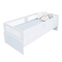 Ver imagem 2 de Cama Solteiro Mdf Branco com 04 Grades e Cabeceira Telinha Anatômica Mobilistore