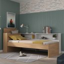 Ver imagem 2 de Cama de Solteiro para Colchão 188 X 78cm com Baú Embutido e Prateleira Multimóveis Mp4257 Rustic/