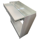 Ver imagem 2 de Mostruário Expositor de Loja com Gaveta e Prateleira – Mdf Branco com Vidro 100x85x38cm