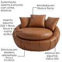 Ver imagem 5 de Poltrona Decorativa Safira Base Giratoria Courino Tcs 727 Moll