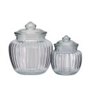 Ver imagem 1 de Jogo 2 Potes Baleiro Vidro Transparente Canelado Tampa Hermética 1400ml e 600ml - Tuut