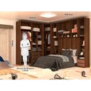 Ver imagem 3 de Guarda Roupa de Canto Casal 8 Portas 7 Gavetas Nogueira Dourado com Gaia Prime Luciane Móveis