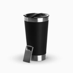 Copo Térmico Inox para Cerveja com Tampa e Abridor 473ml - Preto - 1