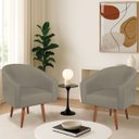 Ver imagem 1 de Kit 2 Poltronas Decorativa Jade Design Moderno Sala de Estar Quarto Escritório Confortável Luxo Pés