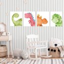 Ver imagem 2 de Kit 4 Placas Dinossauros Coloridos 18x27cm