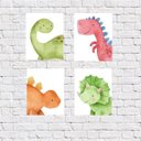Ver imagem 1 de Kit 4 Placas Dinossauros Coloridos 18x27cm