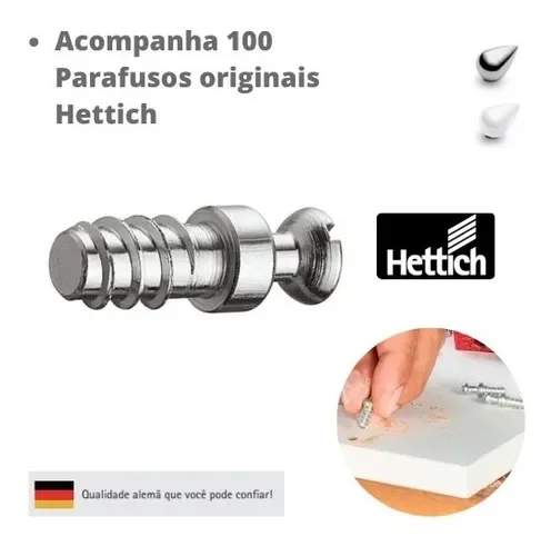 Kit Com 100 Dispositivo Vb 36/16 Cinza Para Chapa 15mm - 9