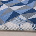 Ver imagem 2 de Tapete 2,50m X 2,00m Sala Quarto Tecido Jacquard Antiderrapante Geométrico - Ladrilhado Azul
