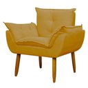 Ver imagem 4 de Kit 4 Poltronas Decorativa Sala e Quarto Opala Suede Herrero Cor:amarelo