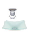 Ver imagem 1 de Cuba De Vidro Retangular Chanfrada 37cm Branco Válvula Click