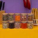 Ver imagem 5 de Kit 10 Potes de Vidro 200ml Tampa de Bambu Herméticos Redondos - Tüd