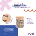 Ver imagem 4 de Kit 10 Potes de Vidro 200ml Tampa de Bambu Herméticos Redondos - Tüd
