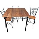 Ver imagem 6 de Conjunto de Jantar Industrial Rústico: Mesa Quadrada + 4 Cadeiras Compactas Tamanho 80x80cm