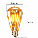 Ver imagem 5 de Kit 2 Lâmpadas Led Filamento 4w Âmbar Bivolt E27 Vintage Retrô