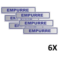 Kit 6 Placa de Aviso Sinalização Portas Empurre 25cmx5cm - 1