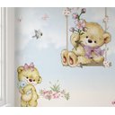 Ver imagem 2 de Papel de parede infantil ursinha no balanço floral M² PP41